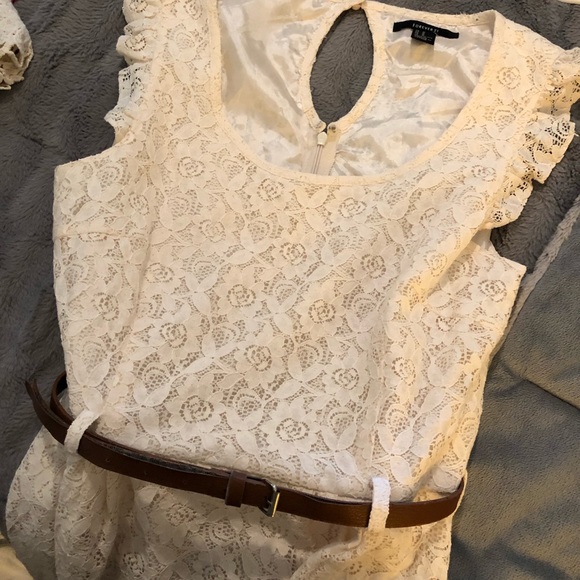 Forever 21 Cream Lace Dress, Size Medium - Picture 2 of 3